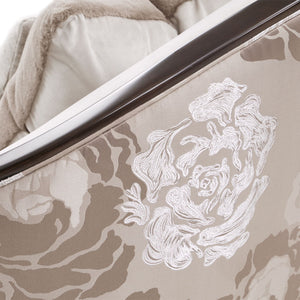 Camellia Field - Asymmetrical Velvet Sofa - Beige / Dark Brown - R&R Furniture Gallery (Fountain Valley, CA)