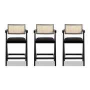 Milan - Modern Webbing Back Stool With Arms (Set of 3) - R&R Furniture Gallery (Fountain Valley, CA)