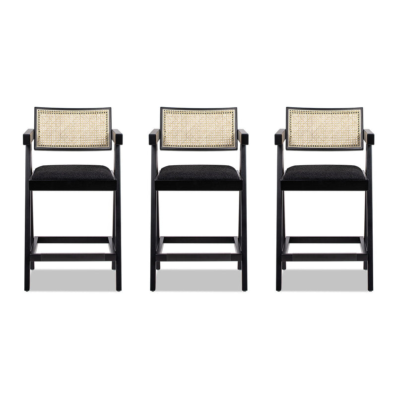 Milan - Modern Webbing Back Stool With Arms (Set of 3) - R&R Furniture Gallery (Fountain Valley, CA)