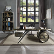 Brancaster - Executive Writing Desk With USB - Bronze Aluminum - R&R Furniture Gallery (Fountain Valley, CA)