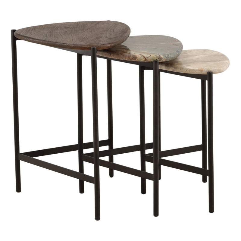 Viremont - Nesting Table (Set of 3) - Beige And Black