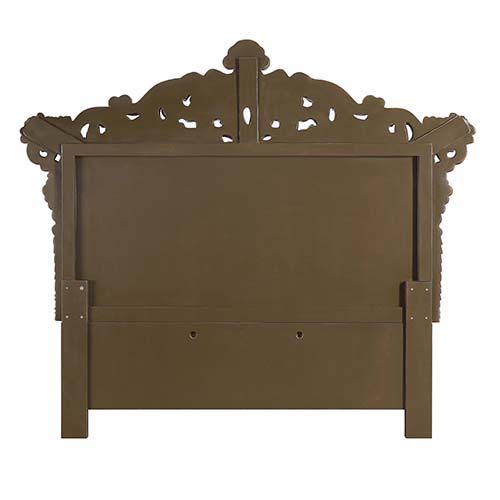 Constantine - Eastern King Bed - Synthetic Leather , Light Gold, Brown & Gold - R&R Furniture Gallery (Fountain Valley, CA)