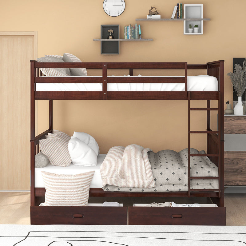 Bunk Bed With Ladders And 2 Storage Drawers - R&R Furniture Gallery (Fountain Valley, CA)