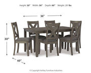 Caitbrook - RECT DRM Table Set (Set of 7) - Gray - R&R Furniture Gallery (Fountain Valley, CA)