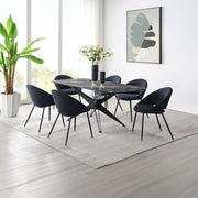 Klaus - Dining Table - Crystal Tempered Glass Top & Black Finish - R&R Furniture Gallery (Fountain Valley, CA)