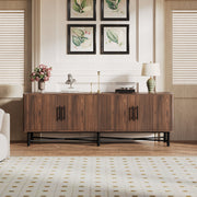 4 Door TV Cabinet, 2 Storage Spaces, Adjustable Shelves - R&R Furniture Gallery (Fountain Valley, CA)