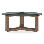 Ignis - Round Glass Coffee Table - Brown / Woodtone