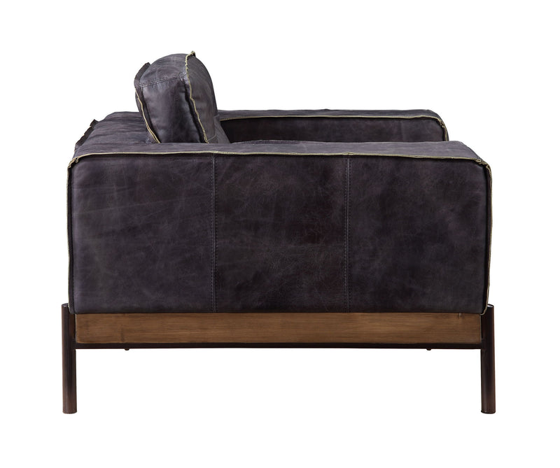Silchester - Sofa - Antique Ebony Top Grain Leather - R&R Furniture Gallery (Fountain Valley, CA)