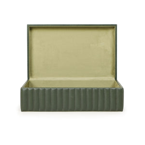 Eton - Ribbed Vegan Leather Hospitality Grade Storage Box - Green
