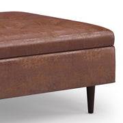 Shay - Large Square Coffee Table Storage Ottoman Mid-Century Style - R&R Furniture Gallery (Fountain Valley, CA)