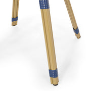 French Bistro Table Outdoor Elegance - White / Blue - R&R Furniture Gallery (Fountain Valley, CA)