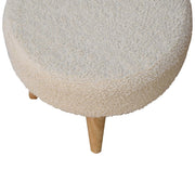 Petite Footstool - Cream / Brown - R&R Furniture Gallery (Fountain Valley, CA)