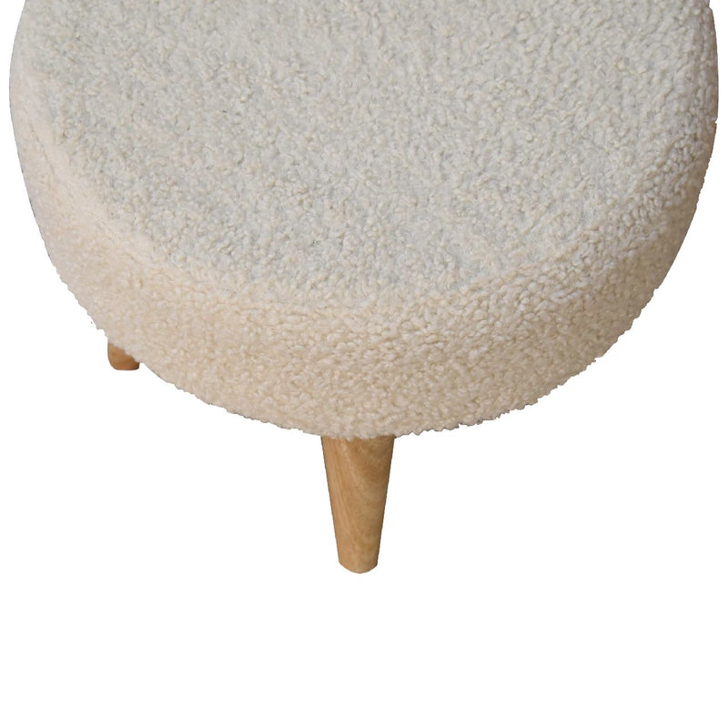 Petite Footstool - Cream / Brown - R&R Furniture Gallery (Fountain Valley, CA)