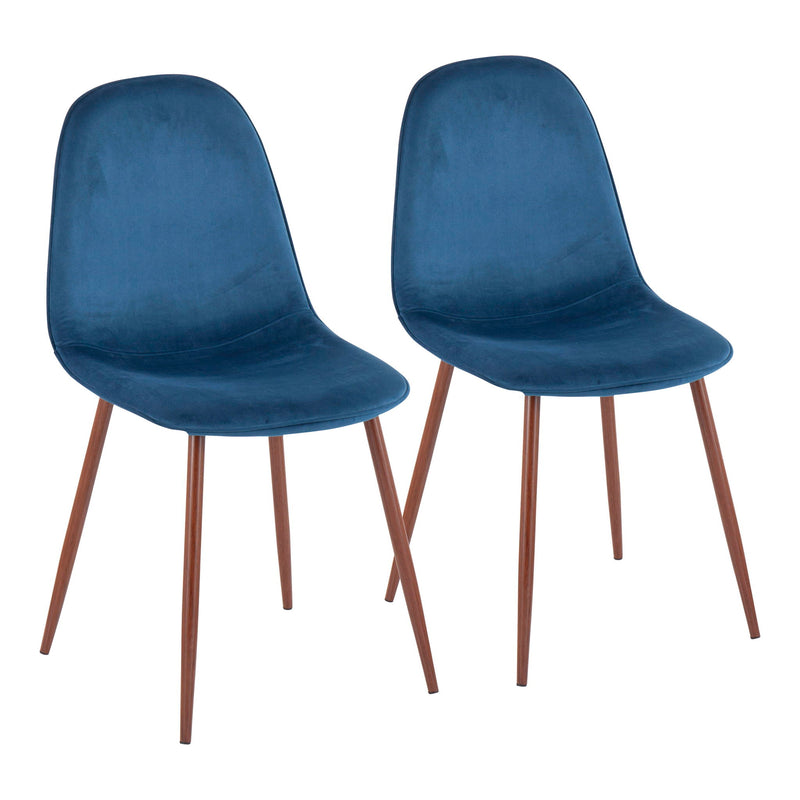 Pebble Contemporary Upholstered Dining & Accent Chair Set of 2 — Walnut Legs - R&R Furniture Gallery (Fountain Valley, CA)