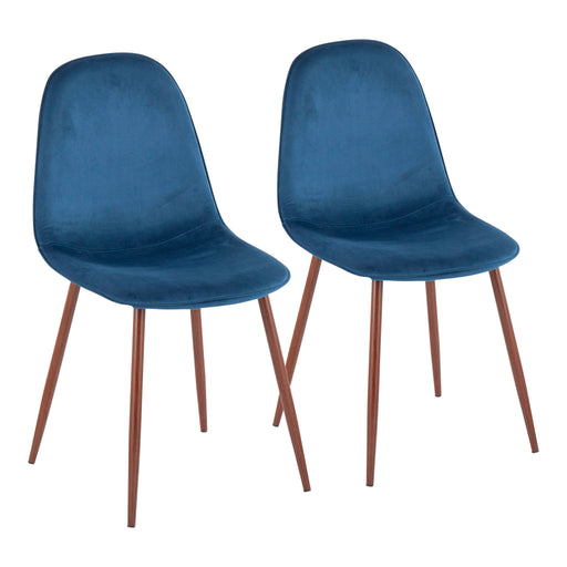 Pebble Contemporary Upholstered Dining & Accent Chair Set of 2 — Walnut Legs - R&R Furniture Gallery (Fountain Valley, CA)