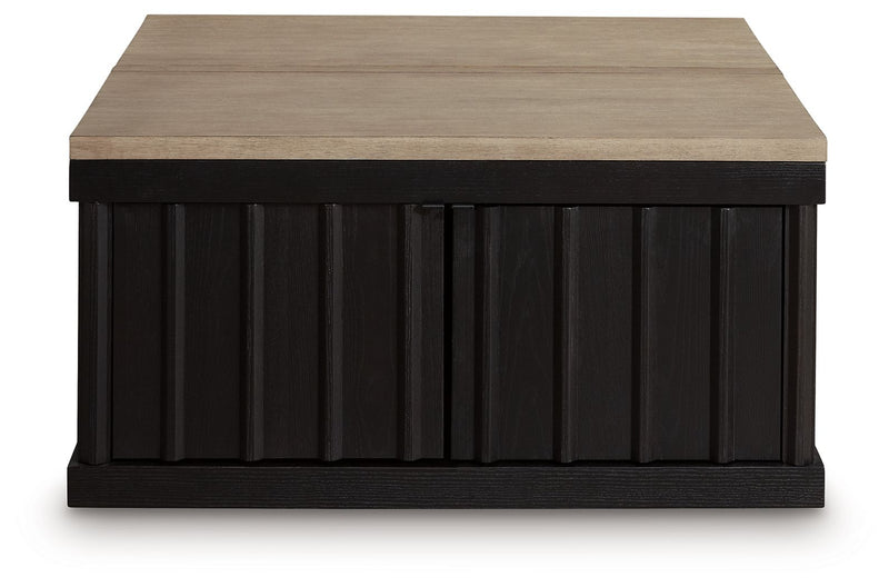 Rylandyn - Lift Top Cocktail Table - Black / Light Brown - R&R Furniture Gallery (Fountain Valley, CA)