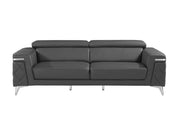 1140 - Top Grain Italian Leather Living Room Set - Black - R&R Furniture Gallery (Fountain Valley, CA)