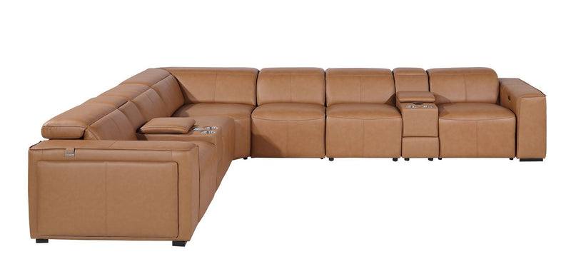 1224 - 8-Piece L-Shaped Sectional Sofa In With 4 Power Recliners & Power Headrests