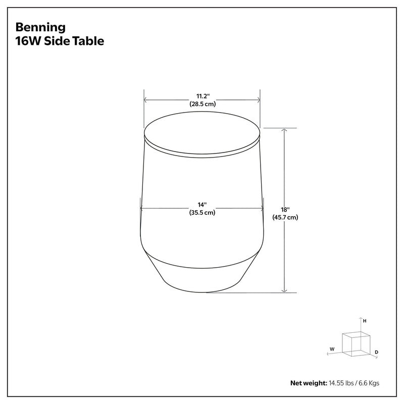 Benning - Side Table - Antique Brass / White - R&R Furniture Gallery (Fountain Valley, CA)