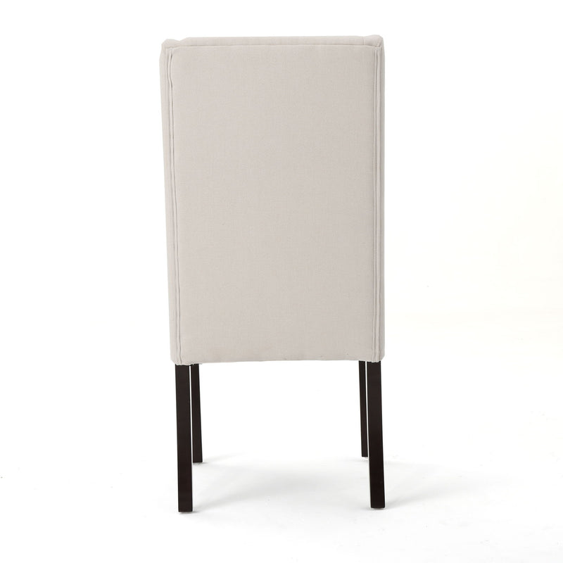 Modern Wingback Dining Chair (Set of 2) With Upholstered - Ivory - R&R Furniture Gallery (Fountain Valley, CA)