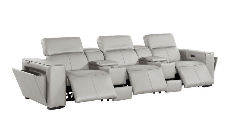 1224 - 8-Piece Modular Power Reclining Sofa & Loveseat Set In With 5 Power Recliners & Power Headrests