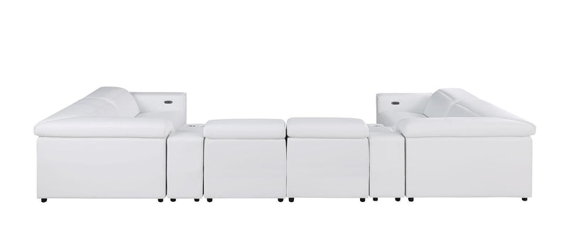1208 - 8 Piece Modular Leather Sectional With 2 Power Recliners & Power Headrests