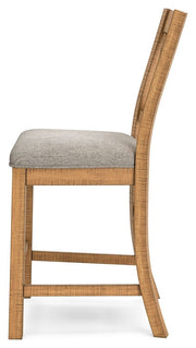 Havonplane - Upholstered Barstool (Set of 2) - Brown - R&R Furniture Gallery (Fountain Valley, CA)