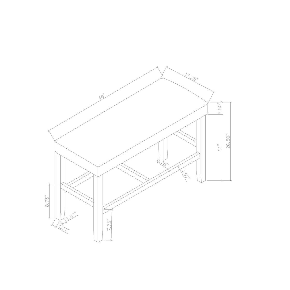 Marcello - Bar Bench - Brown