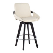 Lumi Source Cosmo contemporary fixed height counter stool set with swivel, round footrest, and sleek modern design