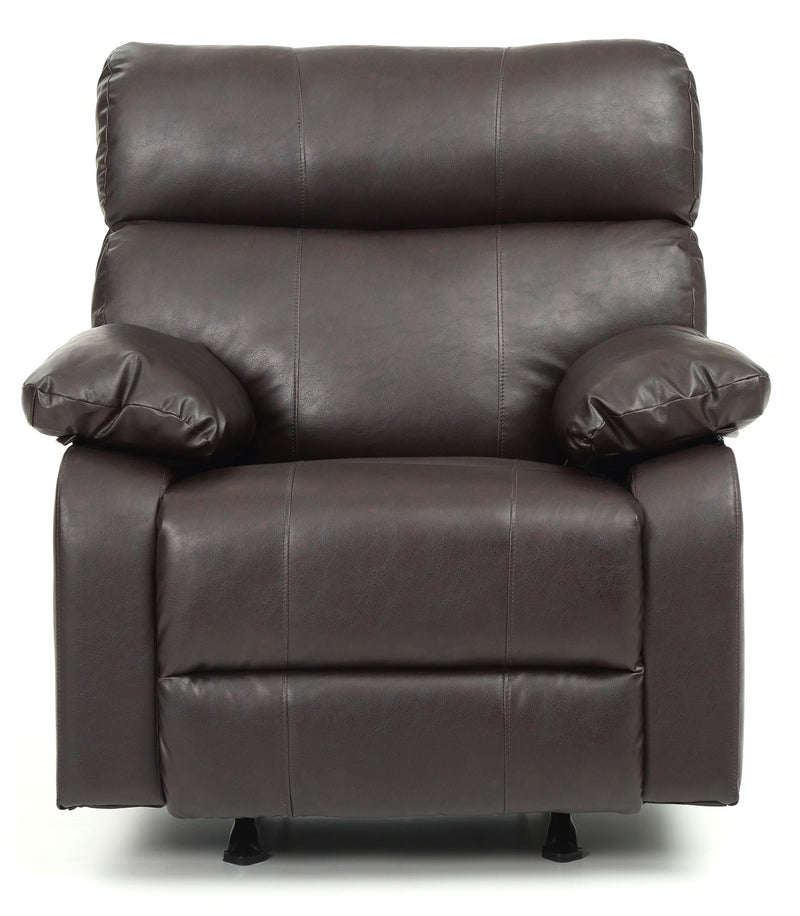 Modern design Glory Furniture rocker recliner with plush upholstery and smooth rocking motion, ideal for comfortable relaxation.
