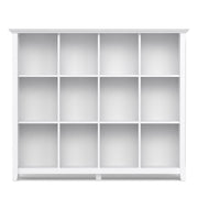 Handcrafted Acadian cube storage organizer by Simpli-Home with multiple open compartments for versatile storage.