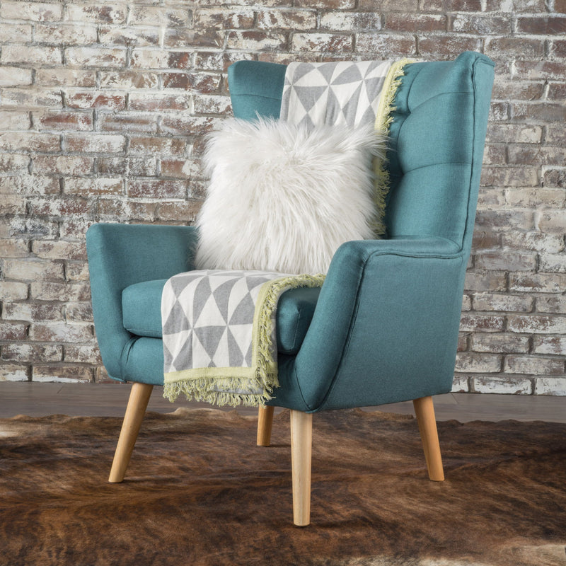 Club Chair With Rubberwood Legs - R&R Furniture Gallery (Fountain Valley, CA)