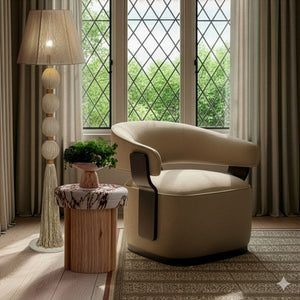 Madison - Linen Chenille Swivel Accent Chair - R&R Furniture Gallery (Fountain Valley, CA)
