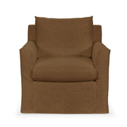 Classic Home Cassiano swivel chair with plush upholstery and a modern design, shown from a side angle.