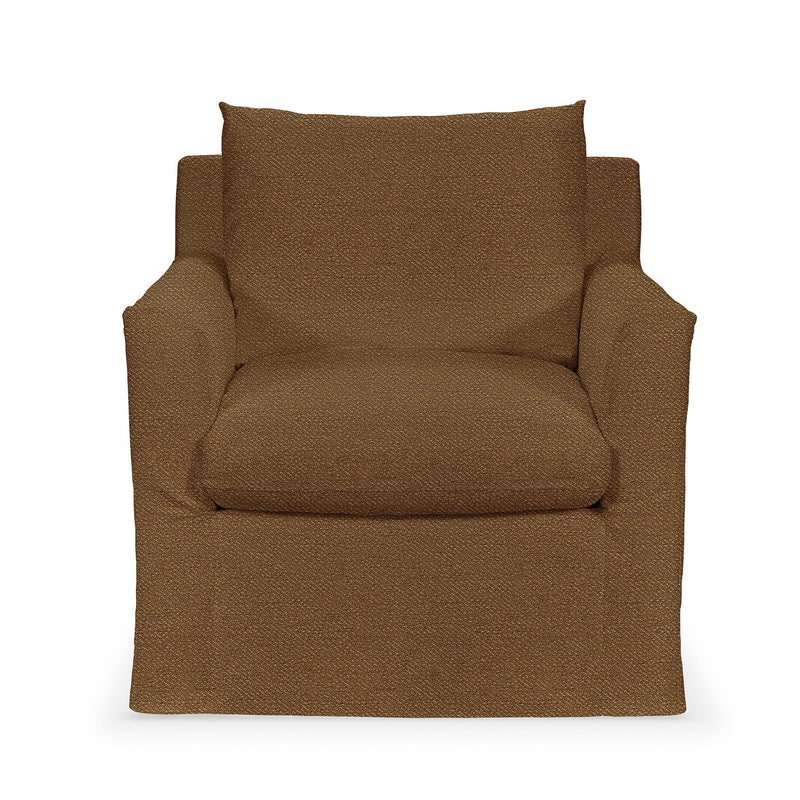 Classic Home Cassiano swivel chair with plush upholstery and a modern design, shown from a side angle.