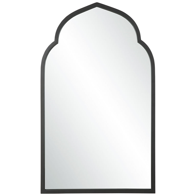 Uttermost Kenitra arch mirror with a sleek arched frame, showcasing a stylish and modern decorative wall mirror.