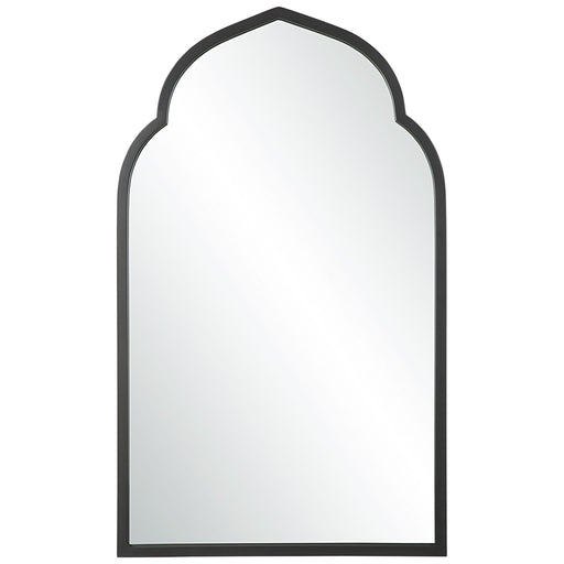 Uttermost Kenitra arch mirror with a sleek arched frame, showcasing a stylish and modern decorative wall mirror.