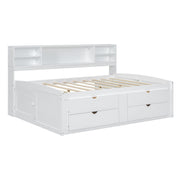 Daybed With 2 Bedside Cabinets, Upper Shelves And 4 Drawers - R&R Furniture Gallery (Fountain Valley, CA)