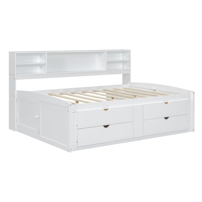 Daybed With 2 Bedside Cabinets, Upper Shelves And 4 Drawers - R&R Furniture Gallery (Fountain Valley, CA)