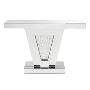 Nysa - 32"H Console Table - Mirrored & Faux Crystals - R&R Furniture Gallery (Fountain Valley, CA)