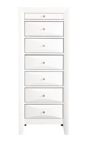 Glory Furniture Marilla 7 Drawer Lingerie Chest with wooden finish and brass handles, showing its compact, stylish storage design.