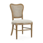 Classic Retro Dining Chair (Set of 2) With Rattan Backrest - Dark Brown / Beige - R&R Furniture Gallery (Fountain Valley, CA)