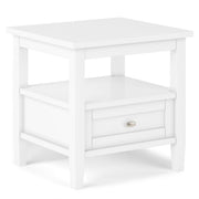 Handcrafted Warm Shaker coffee table by Simpli-Home featuring a natural wood finish and sturdy table design.