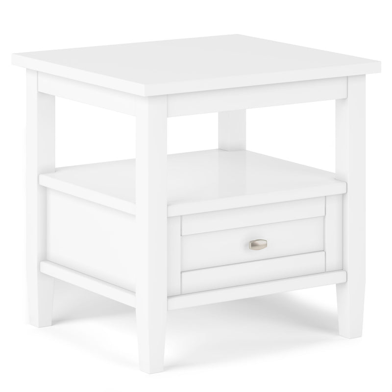 Handcrafted Warm Shaker coffee table by Simpli-Home featuring a natural wood finish and sturdy table design.