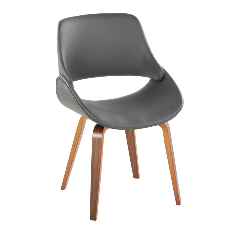 Lumi Source Fabrico mid-century modern dining chair set featuring sleek wooden frames and upholstered seats for stylish dining rooms.
