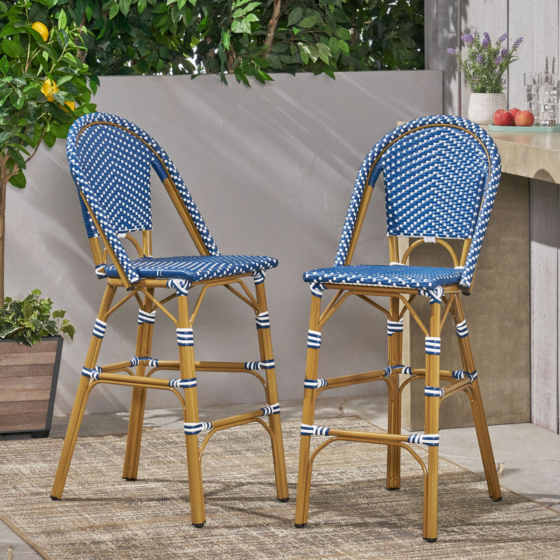 Outdoor Pe Rattan French Barstool Set - R&R Furniture Gallery (Fountain Valley, CA)