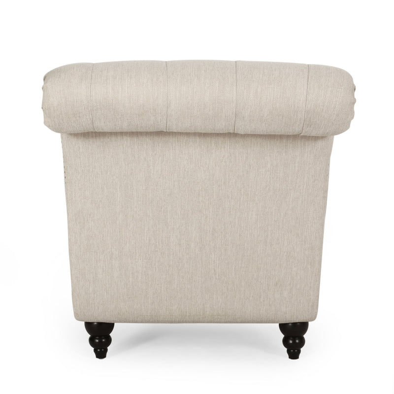 Chaise Lounge With Button Tufted Diamon Stitch