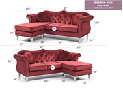 Glory Furniture Hollywood sofa chaise in beige, stationary sectional with plush cushions and modern design, perfect for living rooms.