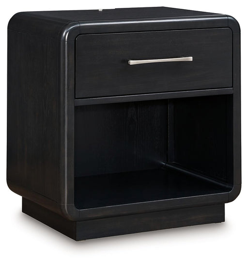 Rowanbeck - One Drawer Night Stand - Black - R&R Furniture Gallery (Fountain Valley, CA)