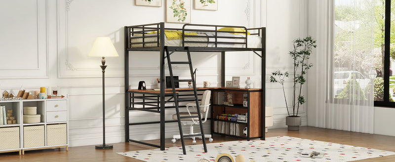Loft Bed & 3 Layers Of Shelves And L-Shaped Desk - R&R Furniture Gallery (Fountain Valley, CA)
